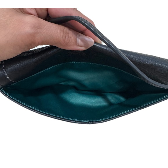 Coach Park Flap Black Leather Wristlet/Shoulder Bag - Picture 5 of 8